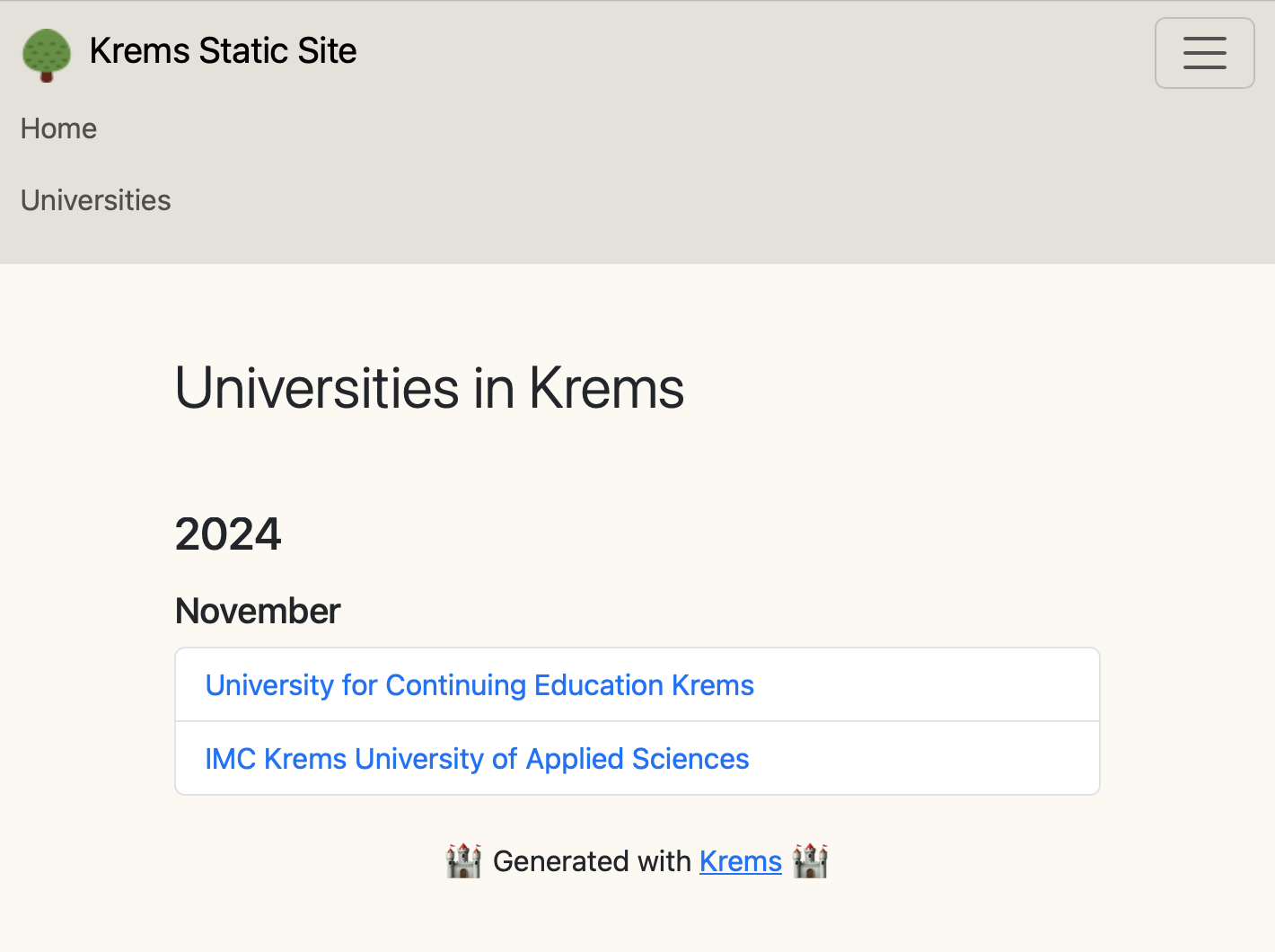 krems uni page